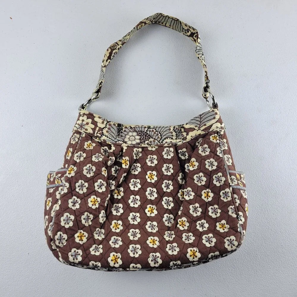 Vera Bradley Metropolitan Slate Blooms Angle Tote Floral Shoulder Bag Multicolor